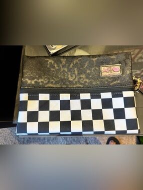 Black & White Checker two faced Medium Makeup Junkie bag